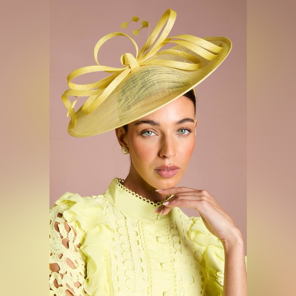 NWT COAST Loop Detail Wide Brim Fascinator in Lemon
